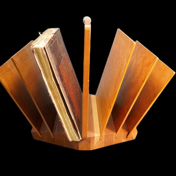 EUC Stunning $400 Levenger Cherry MCM Style Magazine Rack for Home or Office - Picture 1 of 13